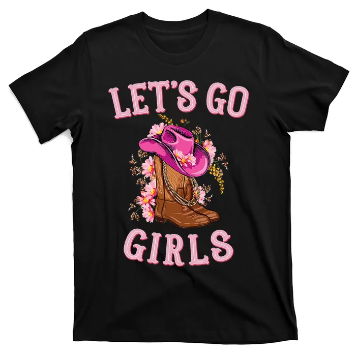 Cute Western Cow Country Western Rodeo LetS Go Girl T-Shirt