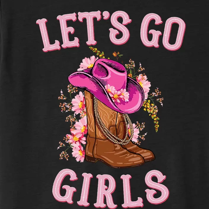 Cute Western Cow Country Western Rodeo LetS Go Girl ChromaSoft Performance T-Shirt