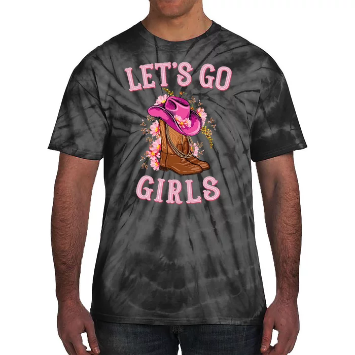 Cute Western Cow Country Western Rodeo LetS Go Girl Tie-Dye T-Shirt