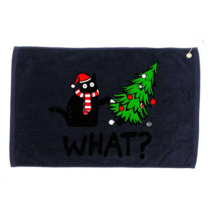 Cat What Christmas Murderous Black Cat Pushing Tree Xmas Gift Grommeted Golf Towel