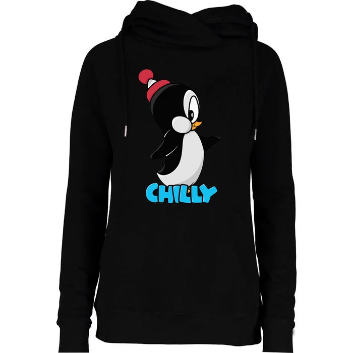 CHILLYS WILLY CARTOON funny animal Womens Funnel Neck Pullover Hood