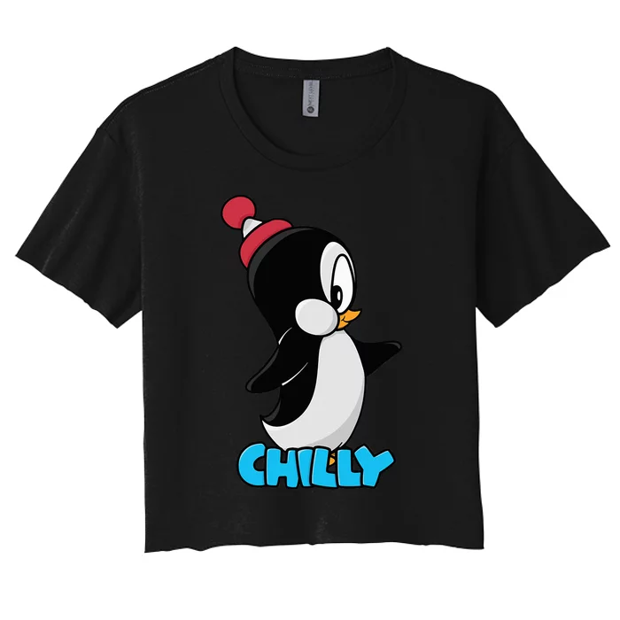 CHILLYS WILLY CARTOON funny animal Women's Crop Top Tee