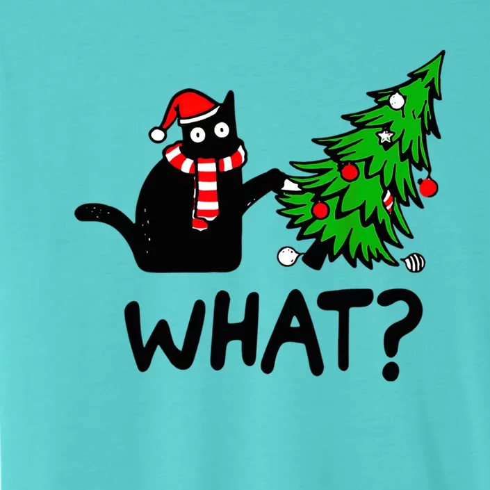 Cat What Christmas Murderous Black Cat Pushing Tree Xmas Gift ChromaSoft Performance T-Shirt