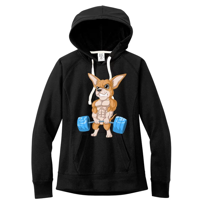 Chihuahua Weightlifting Women's Fleece Hoodie