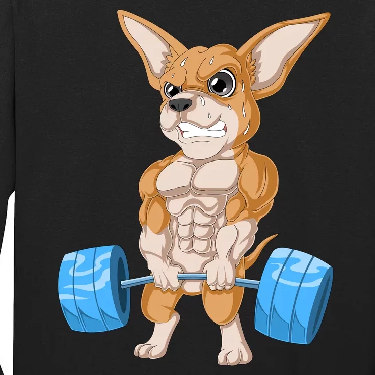 Chihuahua Weightlifting Tall Long Sleeve T-Shirt