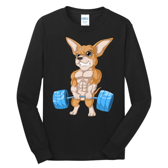 Chihuahua Weightlifting Tall Long Sleeve T-Shirt