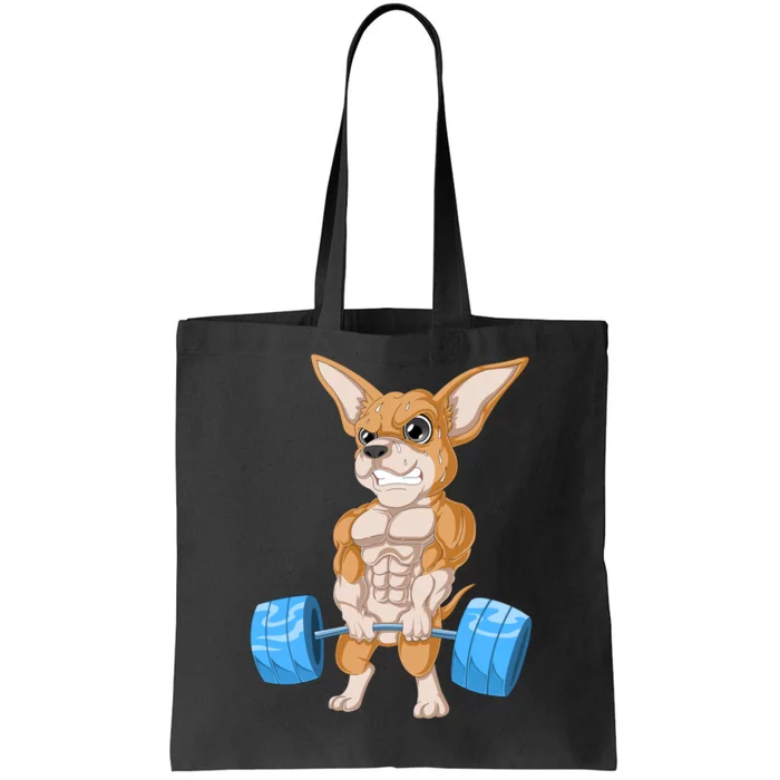 Chihuahua Weightlifting Tote Bag