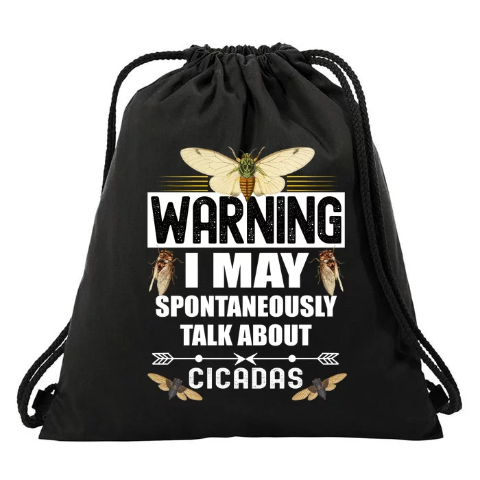 Cicada Warning Drawstring Bag