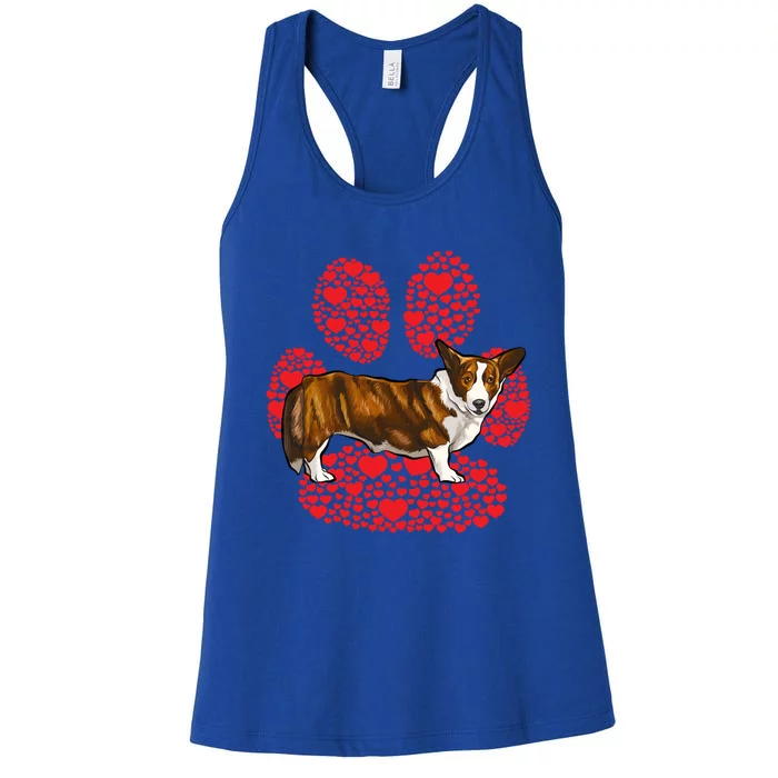 Cardigan Welsh Corgi Valentines Day Dog Love Paw Meaningful Gift Women's Racerback Tank