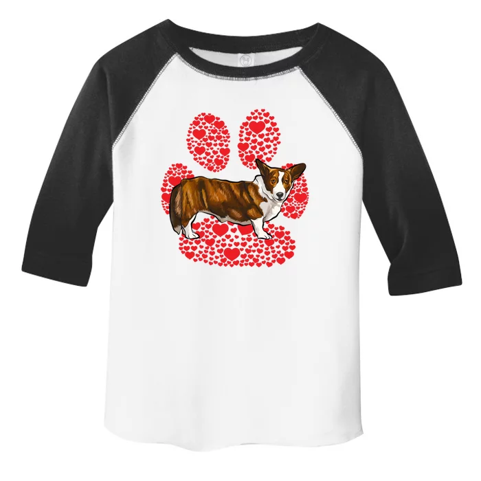 Cardigan Welsh Corgi Valentines Day Dog Love Paw Meaningful Gift Toddler Fine Jersey T-Shirt