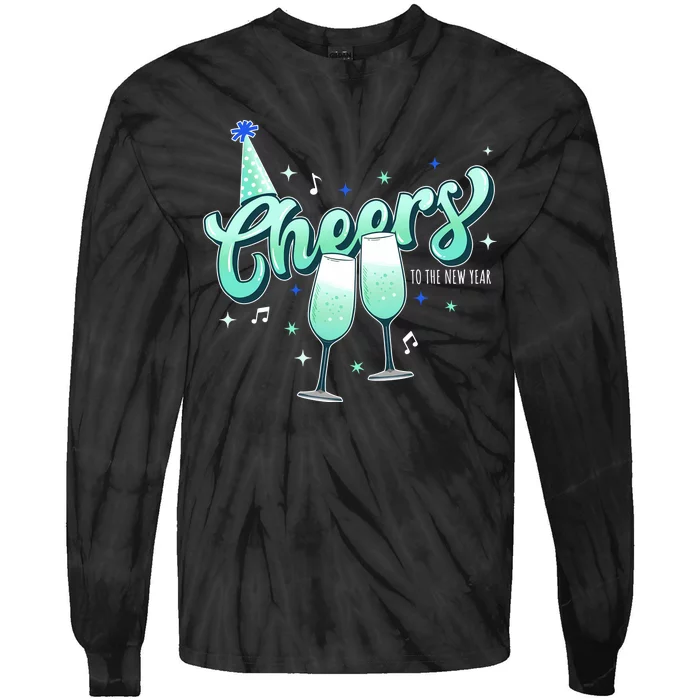 Cheers Wine Christmas Holiday Season Xmas Tie-Dye Long Sleeve Shirt