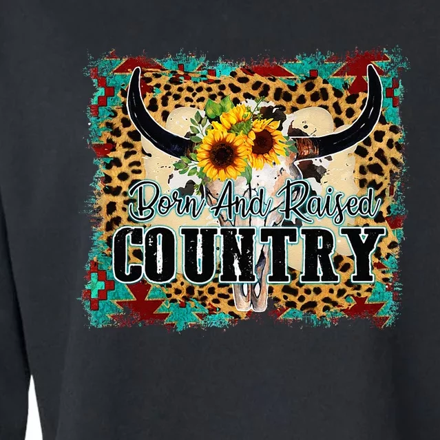 Country Western Cactus Sunflower Apparel Women Cropped Pullover Crew