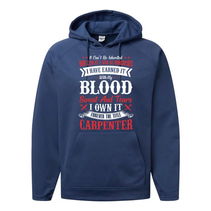 Carpenter Woodworking Performance Fleece Hoodie