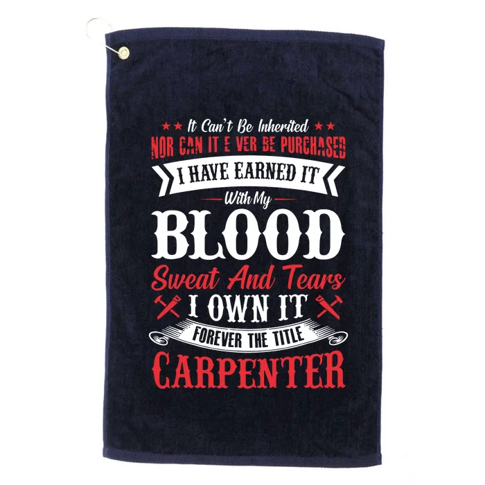 Carpenter Woodworking Platinum Collection Golf Towel