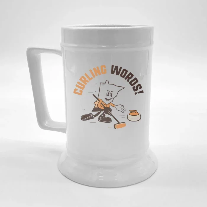 Curling Words Front & Back Beer Stein