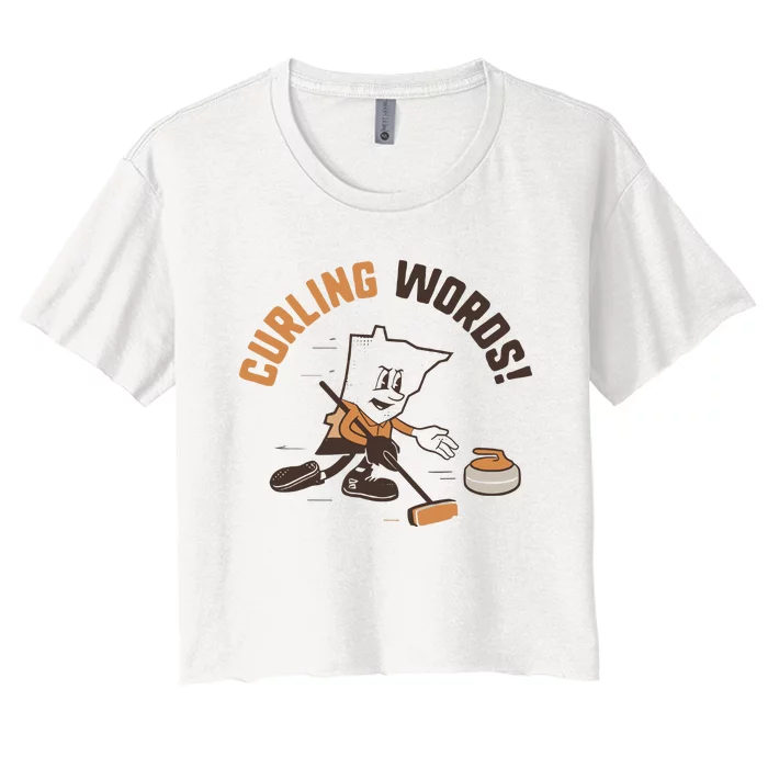 Curling Words Women's Crop Top Tee