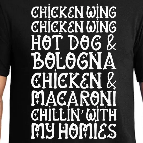 Chicken Wing Chicken Wing Hot Dog And Bologna Funny Pajama Set