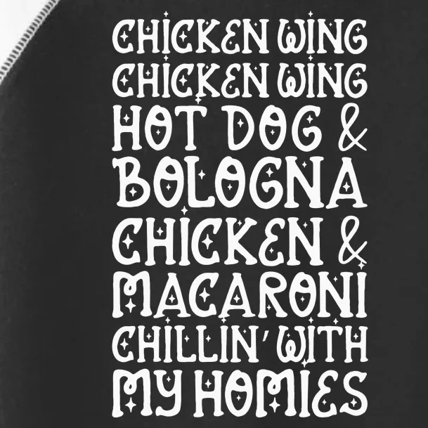 Chicken Wing Chicken Wing Hot Dog And Bologna Funny Toddler Fine Jersey T-Shirt