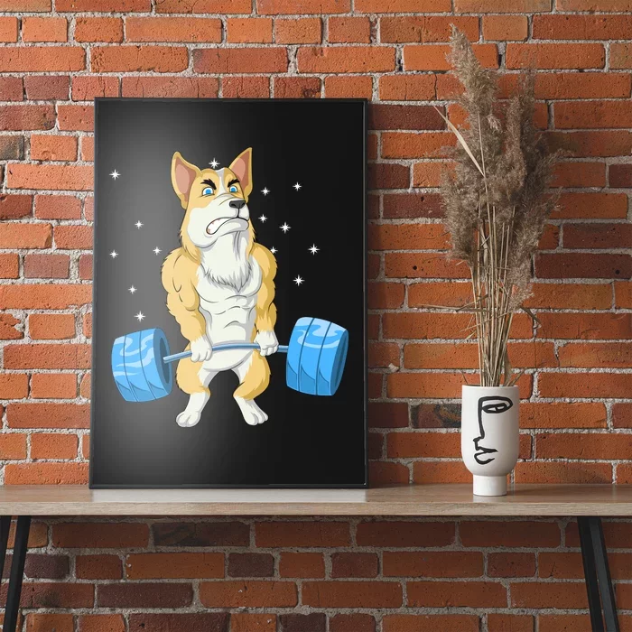 Corgi Weightlifting Poster