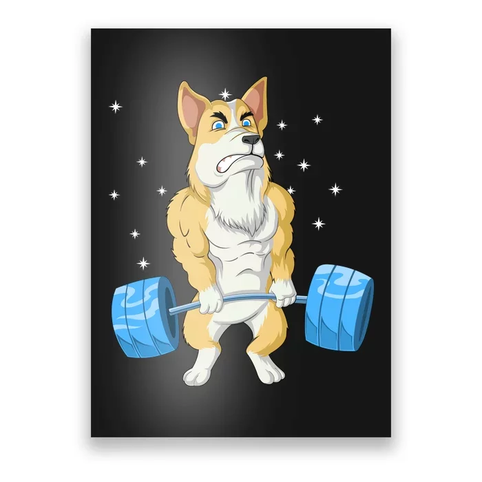 Corgi Weightlifting Poster