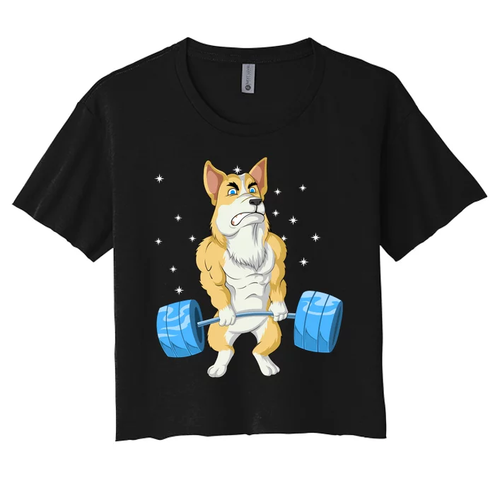 Corgi Weightlifting Women's Crop Top Tee