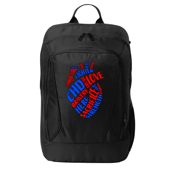 Chd Warrior Congenital Heart Disease Awareness Funny Gift City Backpack