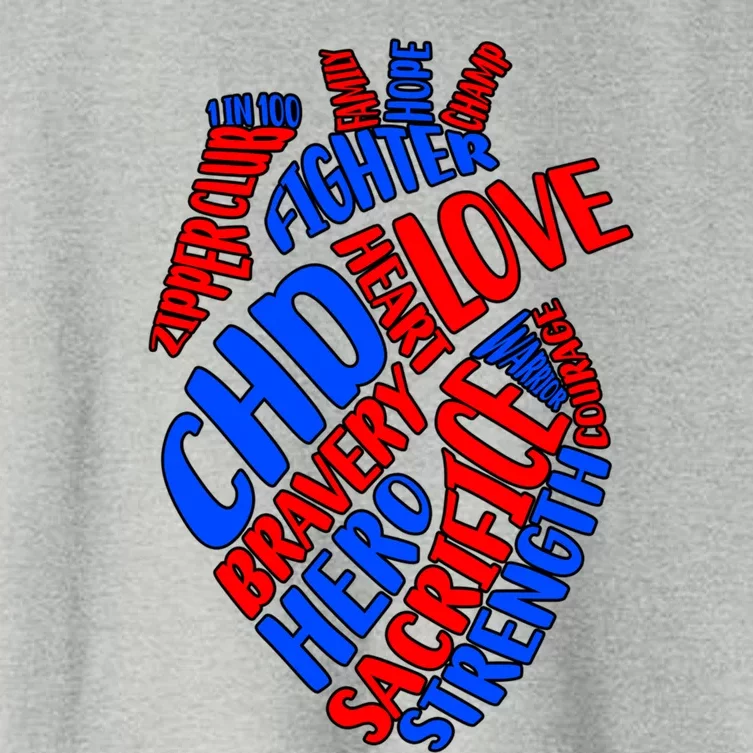 Chd Warrior Congenital Heart Disease Awareness Funny Gift Women's Crop Top Tee