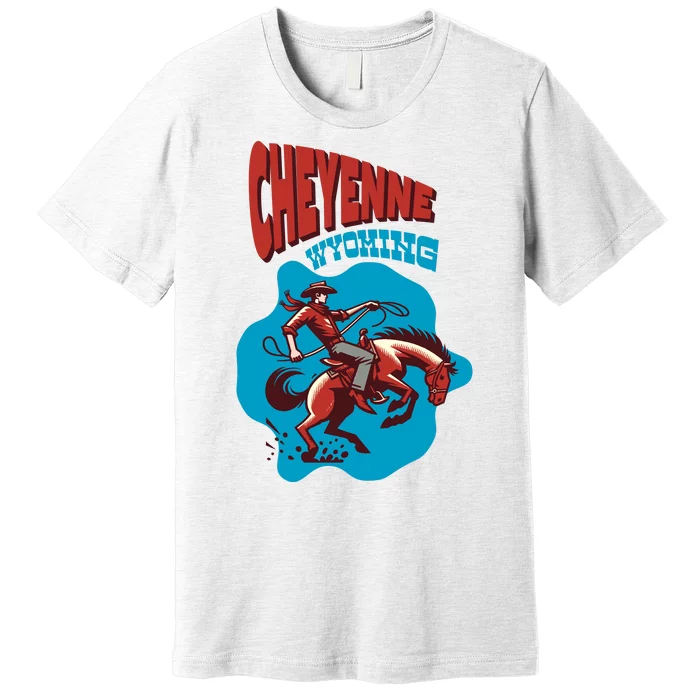 Cheyenne Wyoming Cowboy Vintage Premium T-Shirt