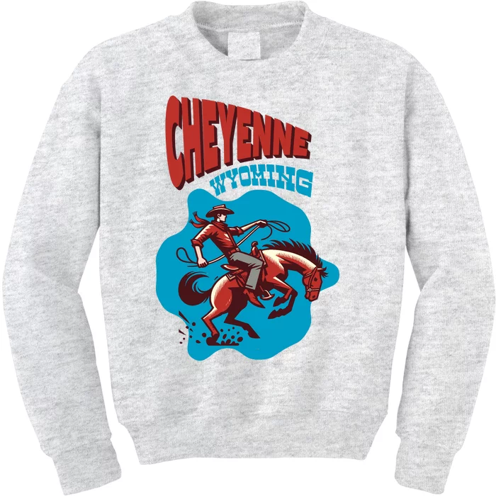 Cheyenne Wyoming Cowboy Vintage Kids Sweatshirt