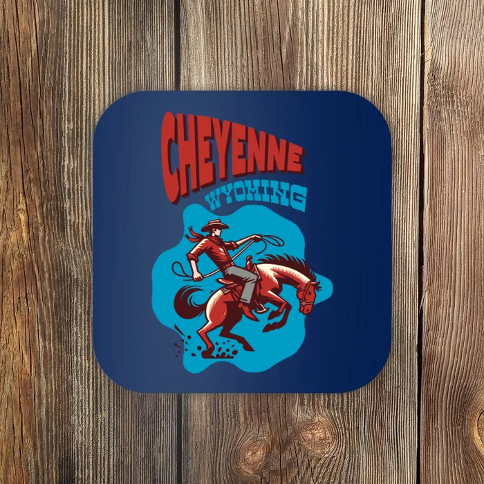 Cheyenne Wyoming Cowboy Vintage Coaster