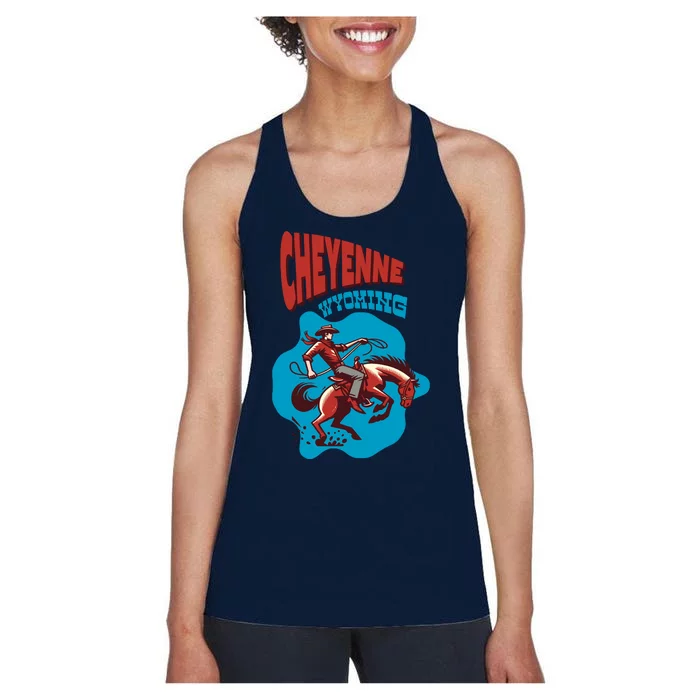 Cheyenne Wyoming Cowboy Vintage Women's Racerback Tank