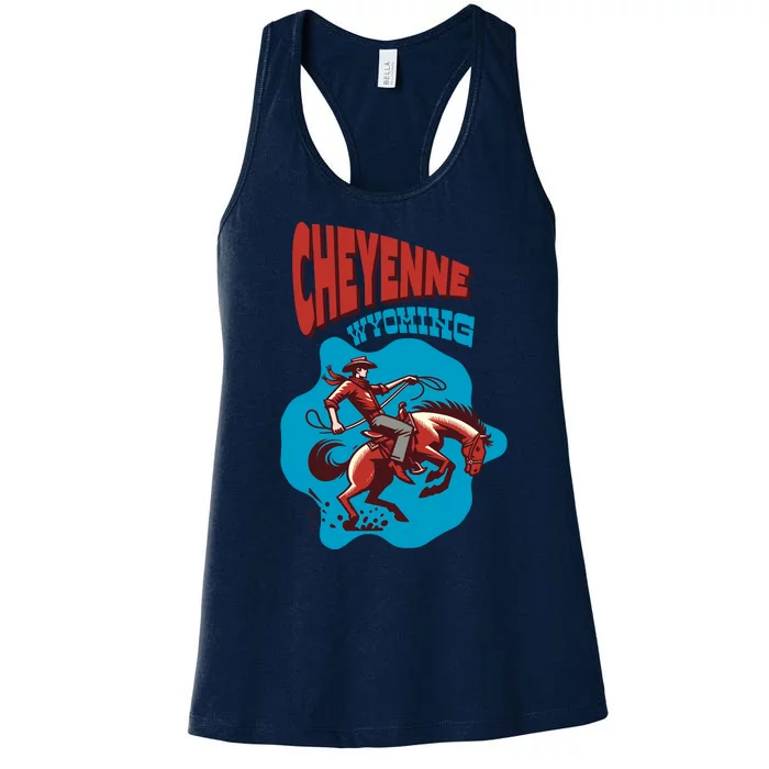 Cheyenne Wyoming Cowboy Vintage Women's Racerback Tank