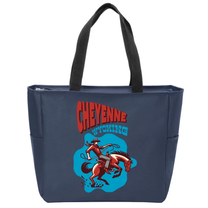 Cheyenne Wyoming Cowboy Vintage Zip Tote Bag