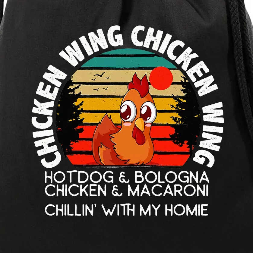 Chicken Wing Chicken Wing Hot Dog Bologna Macaroni Drawstring Bag