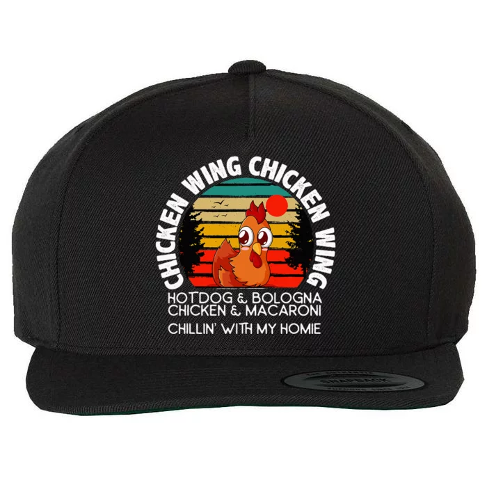 Chicken Wing Chicken Wing Hot Dog Bologna Macaroni Wool Snapback Cap