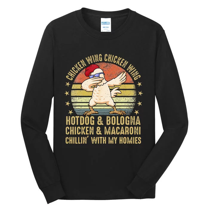 Chicken Wing Chicken Wing Song Lyric Hot Dog Bologna Tall Long Sleeve T-Shirt