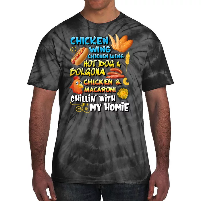 Chicken Wing Chicken Wing Hot Dog Bologna Tie-Dye T-Shirt