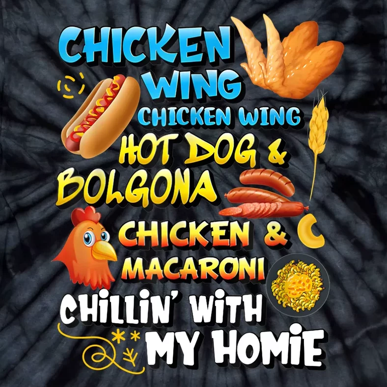 Chicken Wing Chicken Wing Hot Dog Bologna Tie-Dye T-Shirt