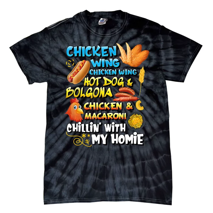 Chicken Wing Chicken Wing Hot Dog Bologna Tie-Dye T-Shirt