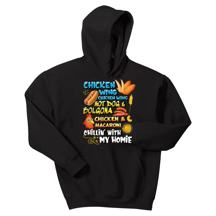 Chicken Wing Chicken Wing Hot Dog Bologna Kids Hoodie