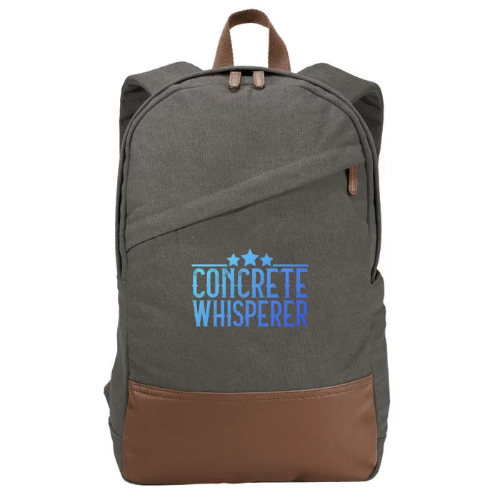 Concrete Whisperer Construction Worker Gift Cotton Canvas Backpack