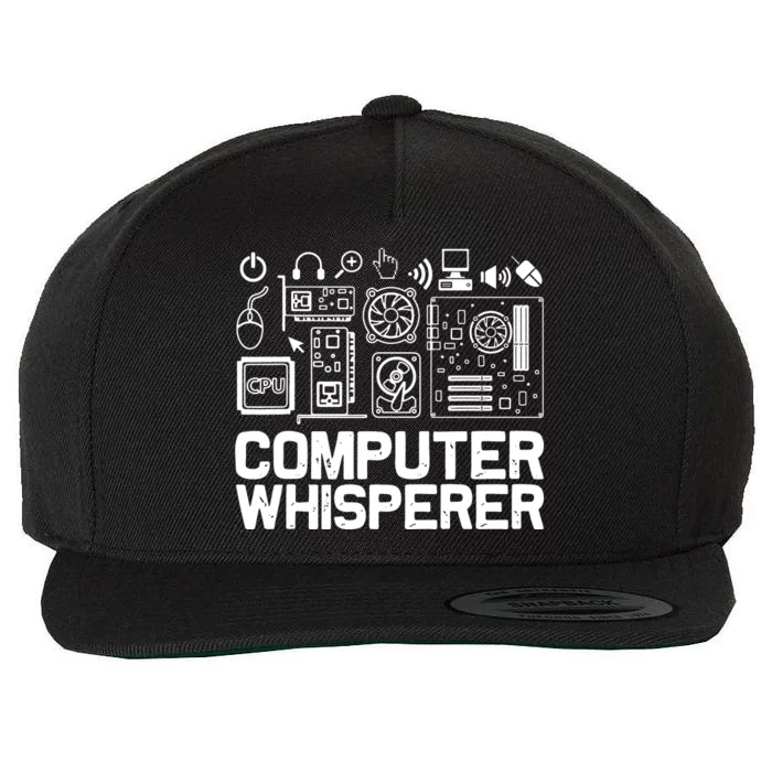 Computer Whisperer Wool Snapback Cap