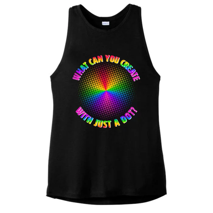 Colorful What Can You Create With Just A Dot Ladies Tri-Blend Wicking Tank