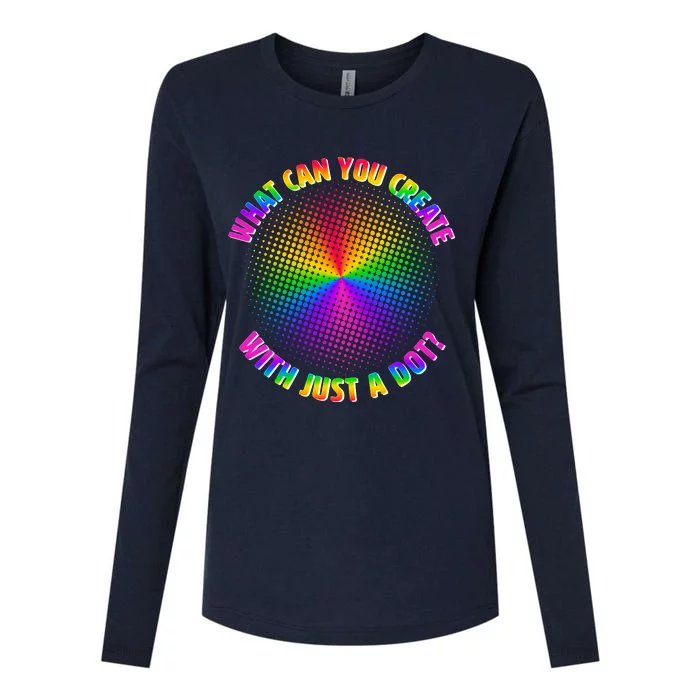 Colorful What Can You Create With Just A Dot Womens Cotton Relaxed Long Sleeve T-Shirt