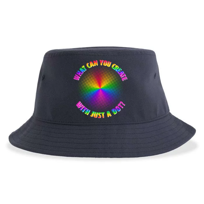 Colorful What Can You Create With Just A Dot Sustainable Bucket Hat