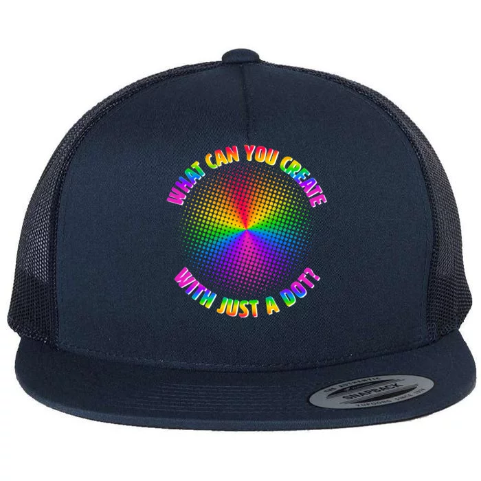 Colorful What Can You Create With Just A Dot Flat Bill Trucker Hat