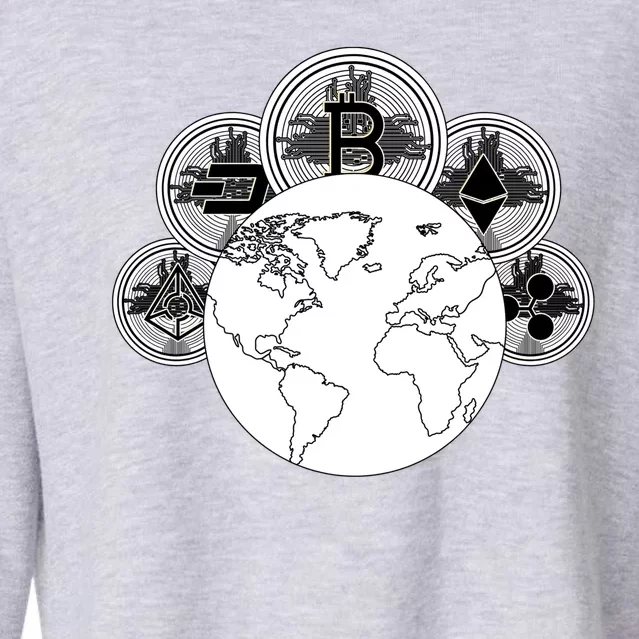 Cryptocurrency World Cropped Pullover Crew