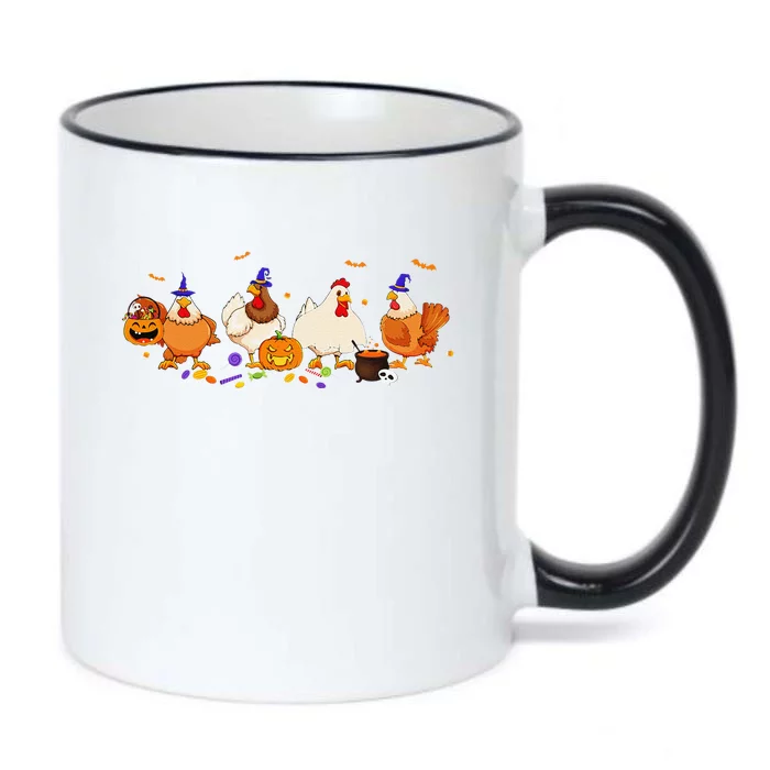 Cute Witch Chicken Chick Pumpkin Halloween Farm Farmer Black Color Changing Mug