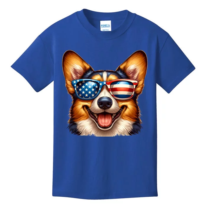 Cardigan Welsh Corgi 4th Of July Patriotic Dog American Meaningful Gift Kids T-Shirt