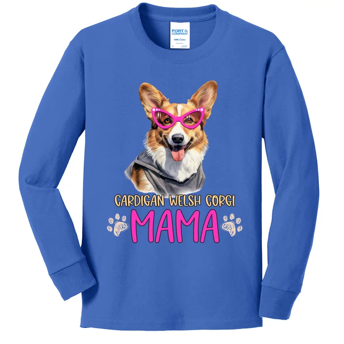 Cardigan Welsh Corgi Dog Breed Mama Cute Puppy Mother Gift Kids Long Sleeve Shirt